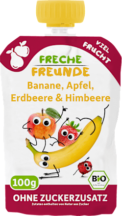 Quetschie Banane, Apfel, Erdbeere & Himbeere ab dem 6. Monat Freche Freunde