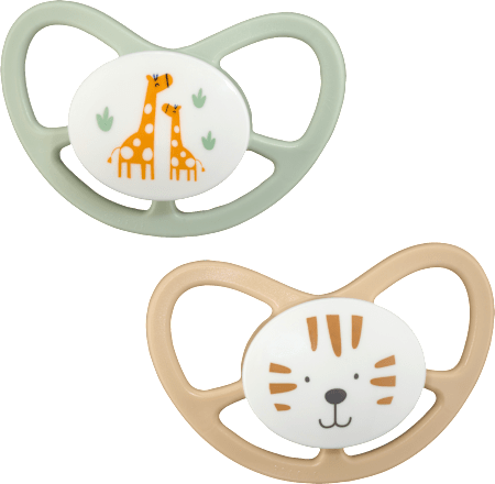 Schnuller Air Silikon anatomisch, beige/mintgrün,  Gr. 2, 5-18 Monate babylove