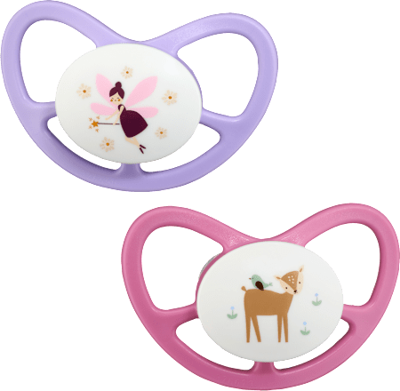 Schnuller Air Silikon anatomisch, rosa/lila,  Gr. 1, 0-6 Monate babylove