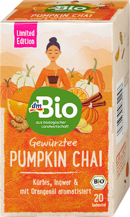 Gewürztee, Pumpkin Chai mit Kürbis, Ingwer & Orangenöl (20 Beutel) dmBio