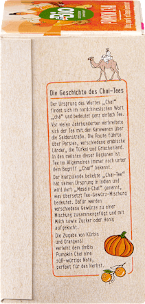 Gewürztee, Pumpkin Chai mit Kürbis, Ingwer & Orangenöl (20 Beutel) dmBio