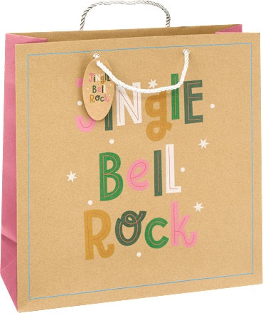 Geschenktasche Santa Baby, Jingle Bell Rock & Let iT Snow, maxi quadratisch NK Profissimo