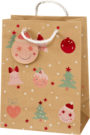 Geschenktasche Zweig, Stern & allover, midi hoch NK veredelt Profissimo