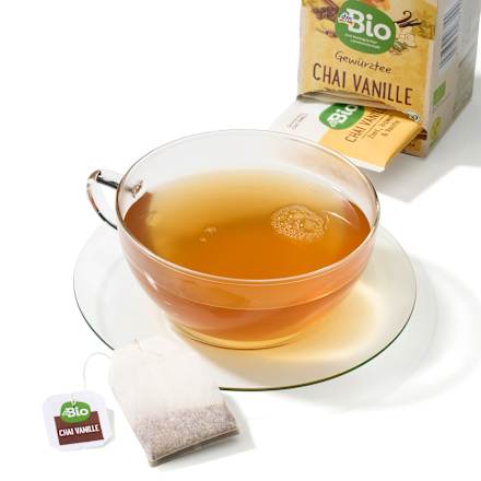 Gewürztee, Chai Vanille mit Zimt, Ingwer & Vanille (20 Beutel) dmBio