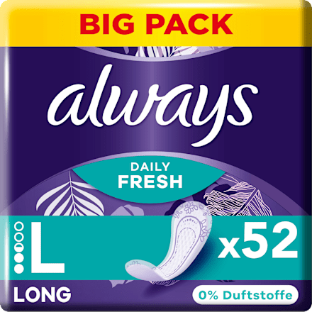 Slipeinlagen Daily Fresh Long ohne Duft, Big Pack always