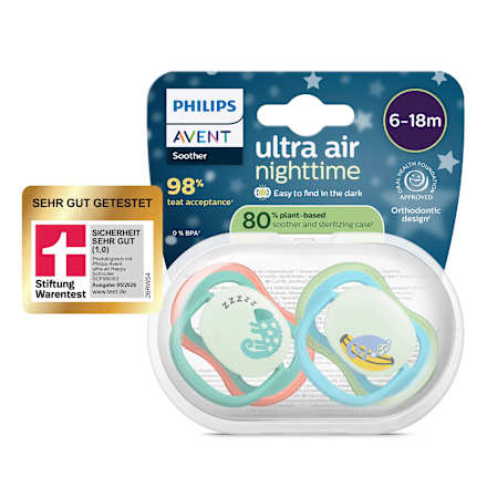 Schnuller ultra air nighttime Silikon, grün/blau, 6-18 Monate PHILIPS AVENT