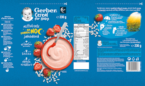 Mliečna kaša jahodová Dobrú noc Gerber Cereal