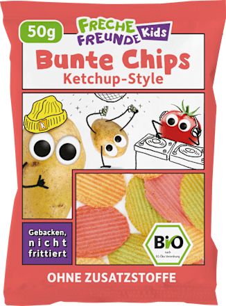 Kindersnack Bunte Chips Ketchup Style, für Schulkinder Freche Freunde
