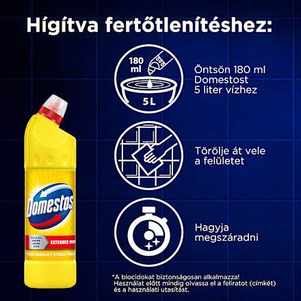 Fertőtlenítő folyadék, 24H Plus Citrus Domestos