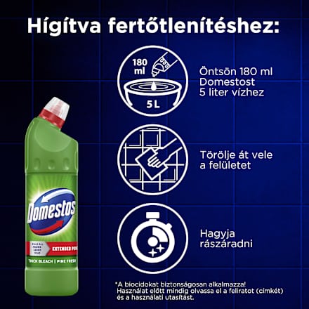 Fertőtlenítő folyadék, 24H Plus, Pine Fresh Domestos