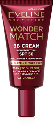 Wonder Match BB krema – 02 Vanilla, SPF 50 EVELINE COSMETICS