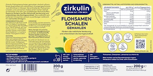 Flohsamenschalen gemahlen Plus Zirkulin