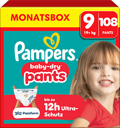 Baby Pants baby dry Gr.9 (19+ kg), Monatspack Pampers baby-dry