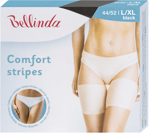 Zaščitni trakovi proti drgnjenju kože Comfort Stripes, velikost L/XL, črni (1 par) Bellinda
