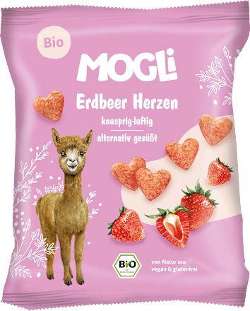 Kindersnack Erdbeer Herzen ab 3 Jahren MOGLi