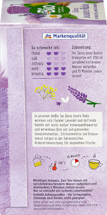 Kräutertee, Deine innere Ruhe mit Kamille, Minze, Lavendel & Ashwagandha  (20 x 1,8g) dmBio