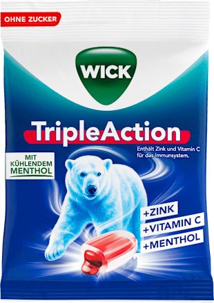 Bonbons TripleAction mit Menthol zuckerfrei WICK