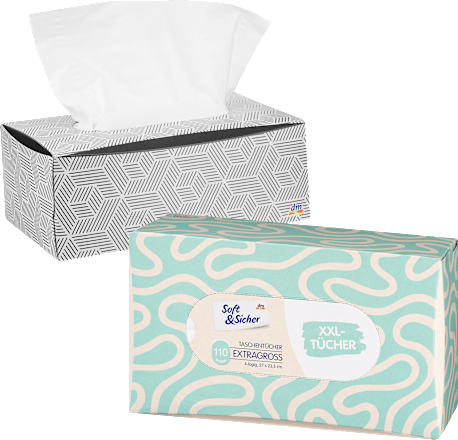 Taschentücher Box mit extra großen Taschentüchern Soft&Sicher