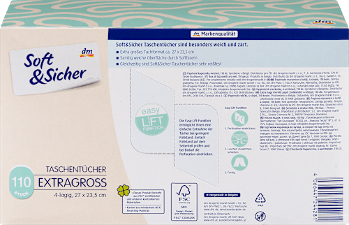 Taschentücher Box mit extra großen Taschentüchern Soft&Sicher