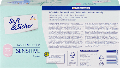 Taschentücher Box sensitive 3-lagig Soft&Sicher