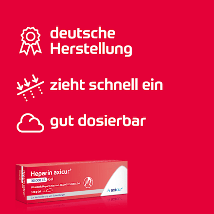 Heparin axicur, Heparin-Natrium 30.000 I.E./100g Gel axicur