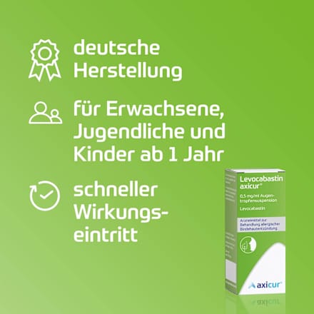 Levocabastin axicur 0,5 mg/ml Augentropfensuspension axicur