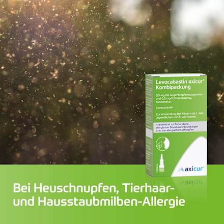 Levocabastin axicur Kombipackung 0,5 mg/ml Augentropfensuspension, 0,5 mg/ml Nasenspray axicur