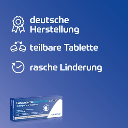 Paracetamol plus Coffein axicur 350 mg / 50 mg Tabletten axicur
