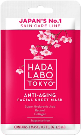 Maschera viso anti-età con super acido ialuronico, retinolo e collagene HADA LABO TOKYO