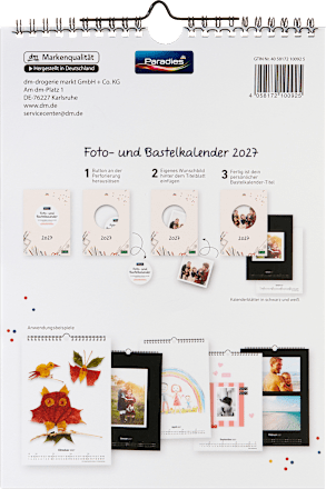 Foto- und Bastelkalender 2027 Hochformat Paradies
