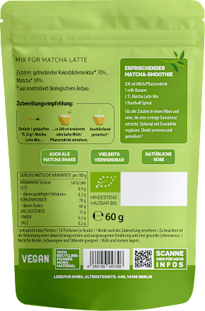 Mix für Matcha Latte Lebepur