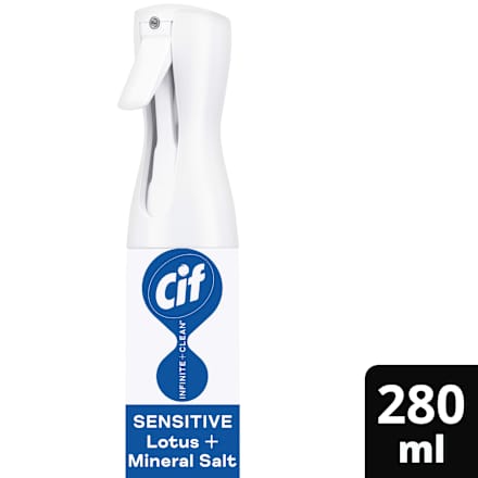 univerzální čisticí sprej Cif Infinite+Clean All in One, lotos & minerální sůl Cif