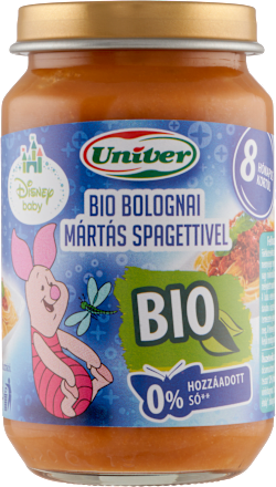 Junior menü bolognai mártás spagettivel 8 hónapos kortól Univer