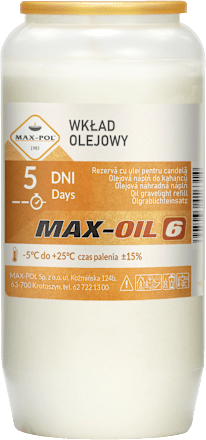 Wkład olejowy do znicza Max-Oil 6, 5 dni MAX-POL