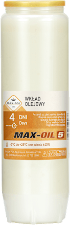 Wkład olejowy do znicza Max-Oil 5, 4 dni MAX-POL