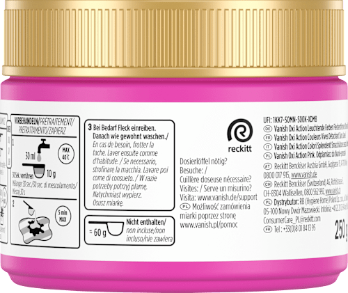 Fleckenentferner Pulver Oxi Action Pink Vanish