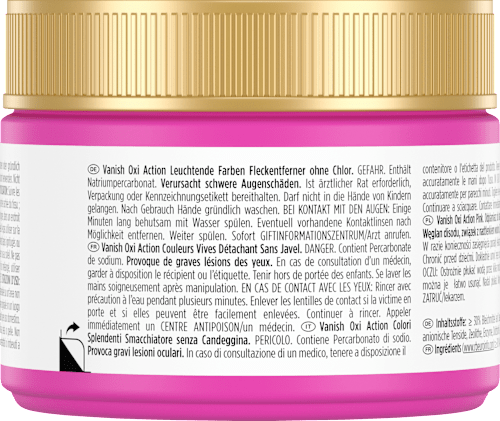 Fleckenentferner Pulver Oxi Action Pink Vanish