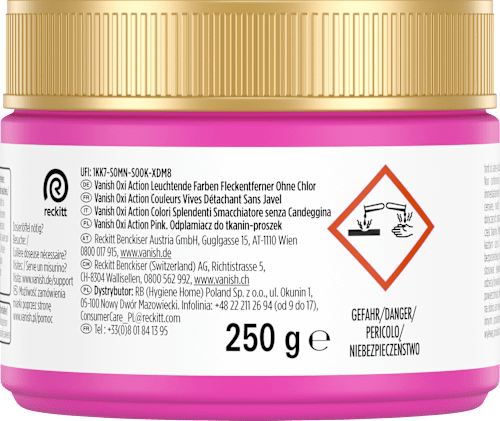 Fleckenentferner Pulver Oxi Action Pink Vanish