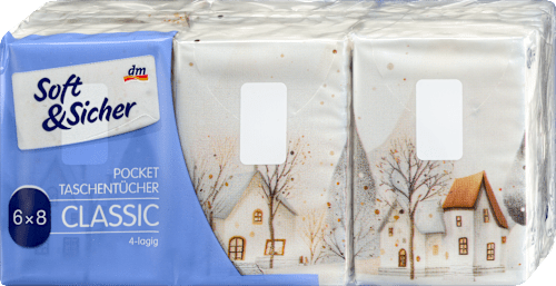 Papirnate maramice, 4-slojne, 6 x 8 kom., više vrsta Soft&Sicher