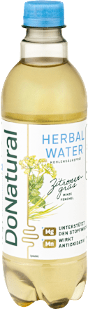 Erfrischungsgetränk Herbalwasser Zitronengrass mit Minze und Fenchel DoNatural