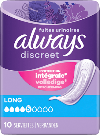 discreet Einlagen bei Blasenschwäche Long Monatspack always