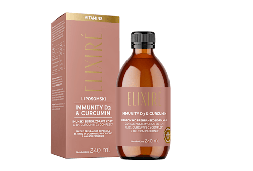 Prehransko dopolnilo za podporo imunskemu sistemu Immunity D3 & Curcumin ELIXIRE