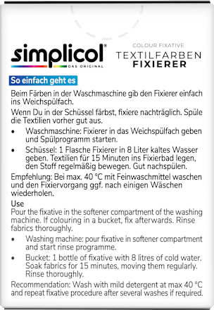 Farbfixierer für Textilfarbe expert Simplicol