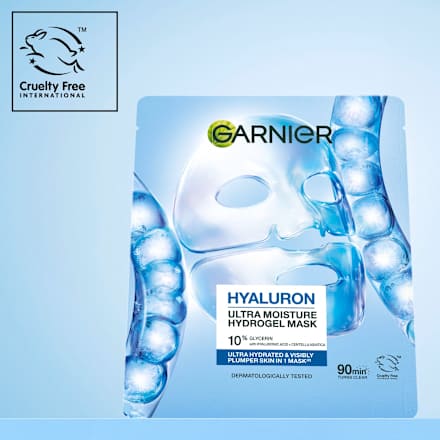hydrogelová maska s 10 % glycerinu a kyselinou hyaluronovou GARNIER