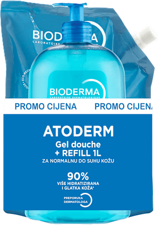 Gel za tuširanje Atoderm - duo pakiranje, refill (2 x 1 l) BIODERMA