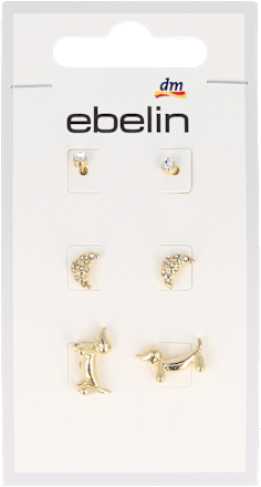 náušnice, zlaté, 3 páry ebelin