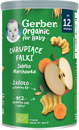 Chrupiące falki jabłko-marchewka po 12. miesiącu Gerber Organic