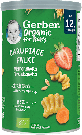 Chrupiące falki marchewka-truskawka po 12. miesiącu Gerber Organic