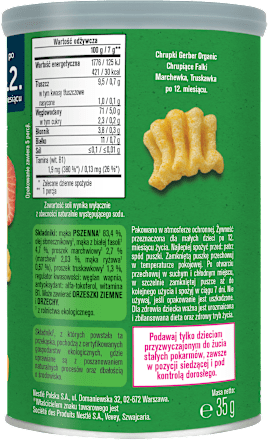 Chrupiące falki marchewka-truskawka po 12. miesiącu Gerber Organic