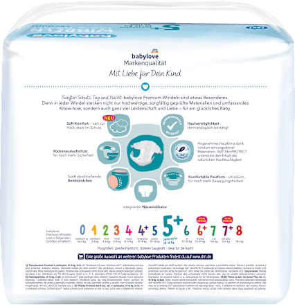 Windeln Premium Tag & Nacht Gr. 5+ juniorplus (10-16 kg) babylove